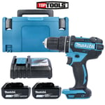Makita DHP482Z 18V Combi Drill With 2 x 5.0Ah Batteries, Charger, Case & Inlay
