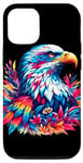 iPhone 15 Cool Bald Eagle Spirit Animal Illustration Tie Dye Art Case