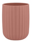 WENKO Agropoli toothbrush mug, dusky pink, toothbrush holder for toothbrush and toothpaste made of high-quality plastic with sculptural design and textured surface, BPA-free, Ø 7.5 x 10 cm