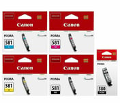 Genuine Canon PGI-580 & CLI-581 Multipack Ink Cartridges 5 Pack for Pixma TR7550