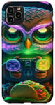Coque pour iPhone 11 Pro Max Jeu de chouette : pause taco pour les joueurs, cadeaux pour les amateurs de jeux vidéo