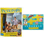 Mattel Games Pictionary Air, Family Board Game for Kids and Adults & Scrabble Junior, Kids Crossword Board Game, English Version, Family Board Game for Kids, Word Game for Kids, 2 to 4 Players