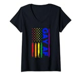 Womens gay af LGBT gay pride V-Neck T-Shirt