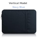 ZYDP Sleeve Case For Laptop 11",13",14",15,15.6 Inch,Bag For Macbook Air Pro 13.3",15.4" (Color : Vertical Navy Blue, Size : 14.1-inch)