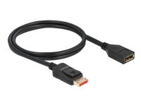 Delock - DisplayPort-förlängningskabel - DisplayPort (hane) till DisplayPort (hona) - DisplayPort 1.4 - 1 m - 8K UHD-stöd (7680 x 4320) - svart
