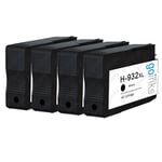 4 Black Ink Cartridges to replace HP 932Bk (932XL) non-OEM / Compatible