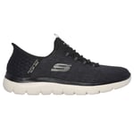 Skechers Men's Summits Key Pace Slip-Ins Black Low Top Sneaker Shoes Footwear