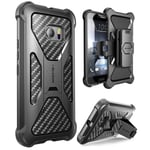 HTC 10 Case, i-Blason Prime [Kickstand] **Heavy Duty** [Dual Layer] Combo Holster Cover case with [Locking Belt Swivel Clip] for HTC 10 2016 Release (Black)