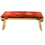 Meditation Bench Cushion Red With Golden Lotus