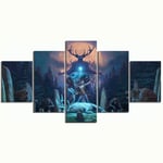 TXCY 5 Canvas Picture 5 Piece The Elder Scrolls Online Wolfhunting Video Game Poster Cartoon Canvas Art Wall Paintings for Home Decor