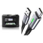 Epson WorkForce Pro WF-4820DWF A4 Multifunction Wireless Inkjet printer & INIU USB C Charger Cable 2m 3.1A Type C Cable Fast Charging, Braided USB A to USB-C Phone Charger