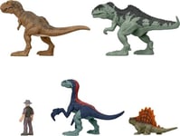 Jurassic World Dominion Mini Figures Themed Pack of 5 Dinosaur Toys Mattel