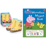 WOW! STUFF Peppa Pig Toys Muddy Puddle Boots with Sounds | Interactive Wearable Yellow Toy Wellies with Sound and Music activated as you Walk or Run & Peppa Pig: Marvellous Magnet Book