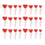 Toyvian 24pcs Love Cupcake Toppers Red Heart Shape Dessert Food Cake Picks Decoration for Wedding Valentines Day Baby Shower Bridal Birthday Party Supplies