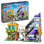 LEGO 41732 Friends Downtown Flower and Design Stores Set, Buildable Toy with Apartment and Shops, Model to Customise, Decorate & Display, Incl. 9 Characters, for Ages 12 Plus & Teenagers