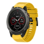 For Garmin Fenix 5X Sapphire 26mm Quick Release Silicone Watch Band(Yellow)