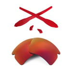 WL Fire Red Polarized Replacement Lenses + Rubber Kit For Oakley Flak 2.0 XL