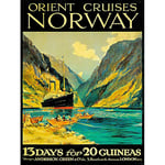 Wee Blue Coo Travel Orient Cruises Norway Fjord Ship London UK Vintage Art Print Poster Wall Decor 12X16 Inch