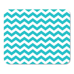 Mousepad Computer Notepad Office Blue Light White Chevron on Turquoise Pattern Colorful Baby Digital Geometric Line Home School Game Player Computer Worker Inch