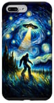 Coque pour iPhone 7 Plus/8 Plus Van Gogh Starry Night Art Peinture OVNI Alien Bigfoot