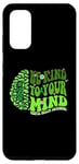 Coque pour Galaxy S20 Be kind To Your Mind Green Ribbon Brain Retro Groovy Woman