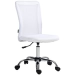 White Mesh Office Chair Adjustable Height Wheels 43L x 58W x 100H cm
