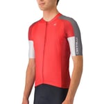 Castelli Entrata 6 Short Sleeve Jersey - SS25 Red / Smoky Grey Silver 3XLarge Red/Smoky Grey/Silver