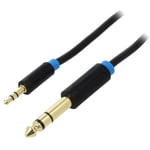 Vention - Cable Jack 3.5mm 3pin vers Jack 6.3mm Male-Male 2m