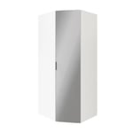 Armoire penderie d'angle blanche avec porte battante miroir GoodHome Atomia H. 225 x L. 100 x P. 89 cm