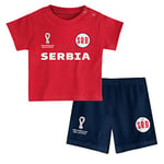 FIFA Unisex Baby Official Fifa World Cup 2022 & - Serbia Home Country Tee Shorts Set, Red, 24 Months UK