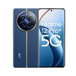 realme Smartphone 12 Pro+ 5G 8 + 256GB, Appareil Photo Portrait avec Objectif périscope, Sony IMX890 OIS, Chipset Snapdragon® 7s Gen 2 5G, Écran à Vision incurvée de 120 Hz, Submarine Blue