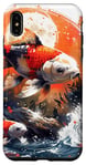 iPhone XS Max two anime koi fish asian carp lucky goldfish sunset waves Case