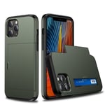 Skal med Korthållare för iPhone 12 Mini - Grön Grön