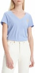 Levi's Women's 724 high Rise Straight Graphic Perfect Vneck, Since 1873 Hydrangea, 26W x 28L