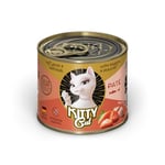 Kitty Cat Paté - Saumon et volaille - 6 x 200 g - Nourriture Humide pour Chat - sans céréales - avec Taurine, Huile de Saumon et Moule aux orles Verts - Aliment Complet à Haute teneur en Viande -