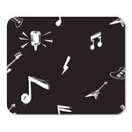 Rock Roll Seamless Pattern Solo Home School Game Player Computer Worker MouseMat Mouse Padch
