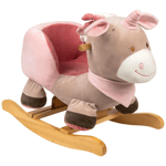 Rocking Unicorn Horse Style Baby Rocker Toy Wooden Plush Stuffed Animal Pink NEW