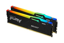 Kingston FURY Beast RGB - 16GB:2x8GB - DDR5 RAM - 5600MHz - DIMM 288-PIN - On-die ECC - CL40