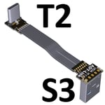 100cm S3-T2 Câble ruban USB 3.0 plat Type C, blindage EMI, connecteur d'angle, FPC, USB 3.1 Nipseyteko