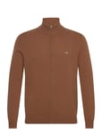Extrafine Lambswool Zip Cardigan Brown GANT