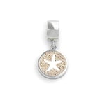 DUR F161.STERN Pendentif étoile de mer pour bracelet en argent sterling 925 avec sable de plage Beige 20 x 10 mm, 20x 10mm, Argent sterling Adulte Argent sterling, Pas de gemme