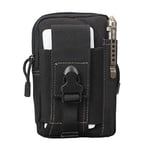 1PCS Men's Belt Bag Canvas Belt Bag Belt Mobile Phone Straight Foot Bag 6.8 Inch Mobile Phone Belt Bag (Color : Black)