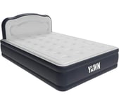 YAWN Air Bed with Fitted Sheet - Double, Blue,Silver/Grey