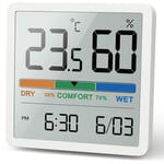 Gabrielle - Hygromètre Thermomètre d'intérieur, thermomètre numérique de bureau avec moniteur de température et d'humidité, thermomètre d'ambiance à