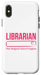 Coque pour iPhone X/XS Librarian Le moteur de recherche original Funny Bookworm Library