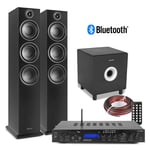 SHF80B 2.1 Tower Speaker, Sub and AV-150BT Bluetooth Amplifier Home Hi-Fi System