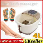 Electric Foot Spa Bath Massager Heat Soak Rollers Pedicure Tub Kit Stress Relief