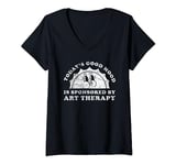 Womens Funny Cute Retro Vintage Art Therapy V-Neck T-Shirt