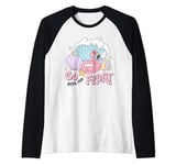 Flamingo Go With The Float Summer Pool Party Vacation Cruise Raglan Baseball Tee
