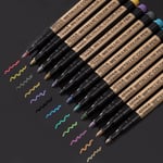 Anyuke Metallic Marker Pen Set, 10 x färger, Permanent Penselpenna för att designa ditt eget fotoalbum, Gästbok, Scrapbook, Gold Metallic Pen Set